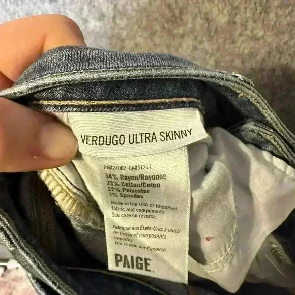 Paige Verdugo Ultra Skinny Distressed Jeans - Size 27 - Picture 8 of 9